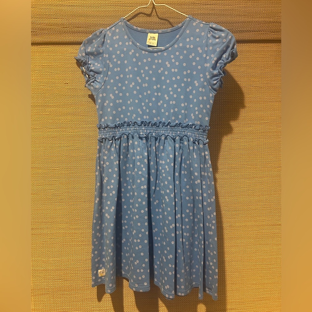 Blue and white polka dot Sleeve Sundress